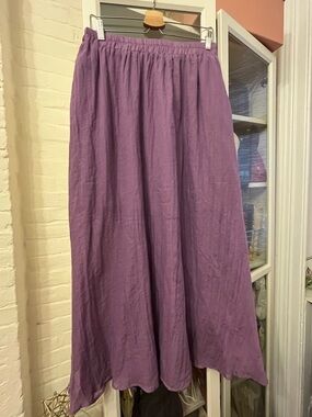 Women's Lavender Maxi Skirt with Elastic Waist